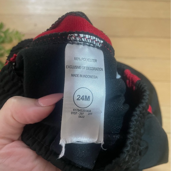 2/$10 Sale! Jordan Black Pants with Red Stripe Size 24 Months - Picture 3 of 6